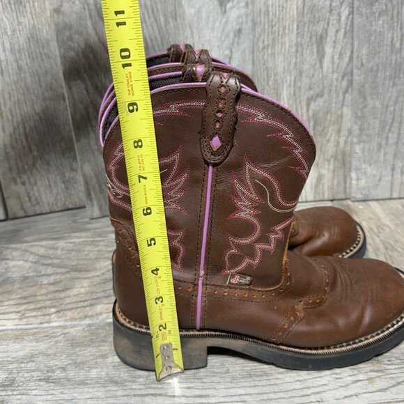 Justin Women's Gypsy L9903 Brown Leather Western Boots Size 9 - Picture 11 of 11